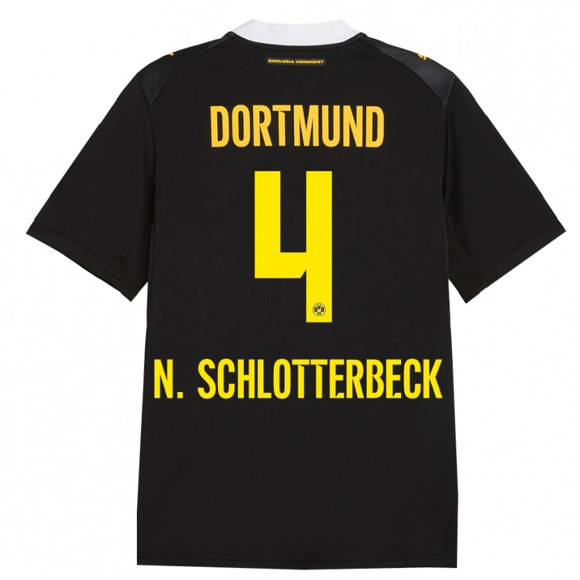 Danxen Kid Nico Schlotterbeck #4 Black Red Yellow Away Jersey 2026/27 T-Shirt
