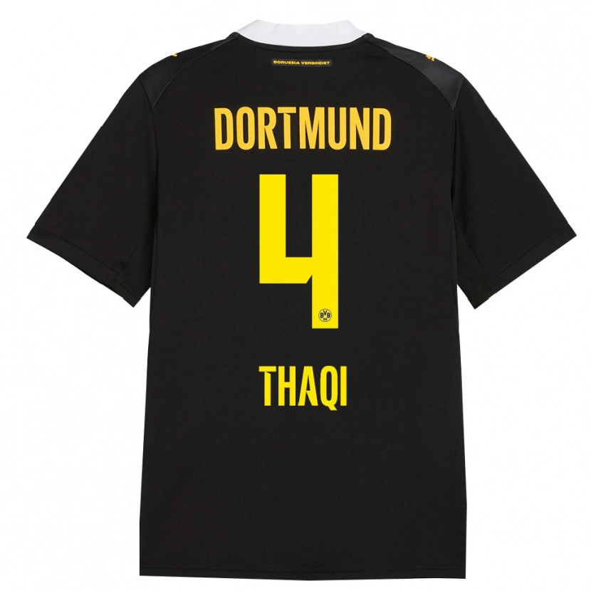 Danxen Kid Albin Thaqi #4 Black Red Yellow Away Jersey 2026/27 T-Shirt