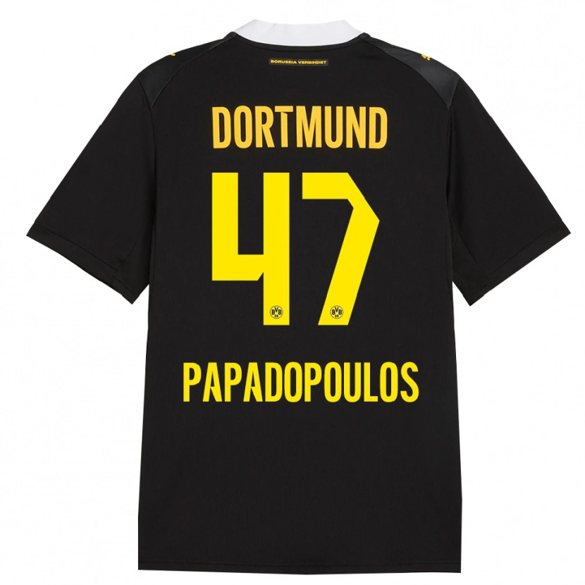 Danxen Kid Antonios Papadopoulos #47 Black Red Yellow Away Jersey 2026/27 T-Shirt