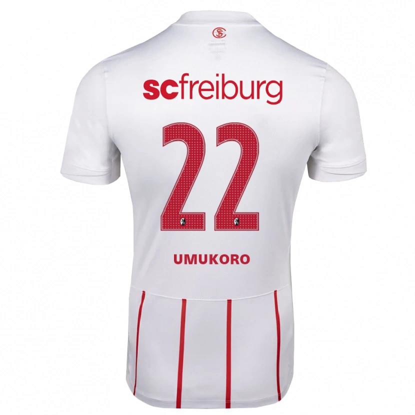 Danxen Kid Jayden Umukoro #22 White Red Yellow Away Jersey 2026/27 T-Shirt