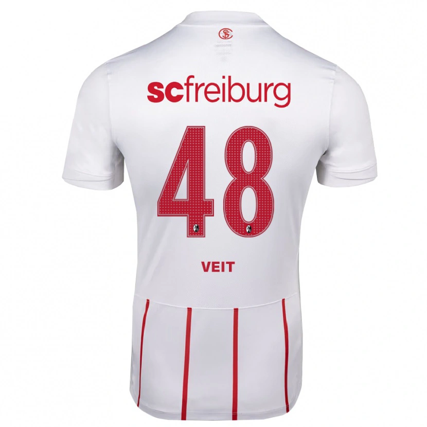 Danxen Kid Jannik Veit #48 White Red Yellow Away Jersey 2026/27 T-Shirt