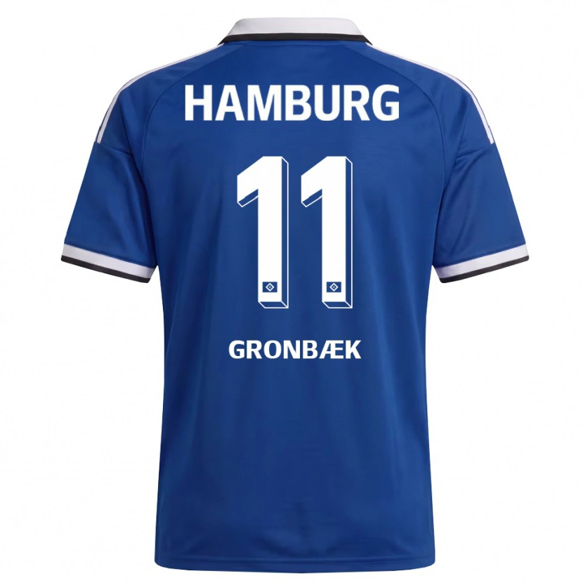 Danxen Kid Albert Grønbaek #11 White Blue Away Jersey 2026/27 T-Shirt