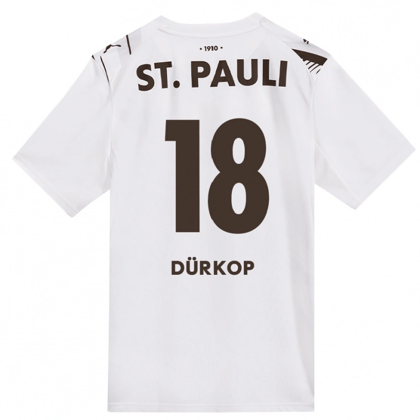 Danxen Kid Paul Dürkop #18 Café White Red Away Jersey 2026/27 T-Shirt