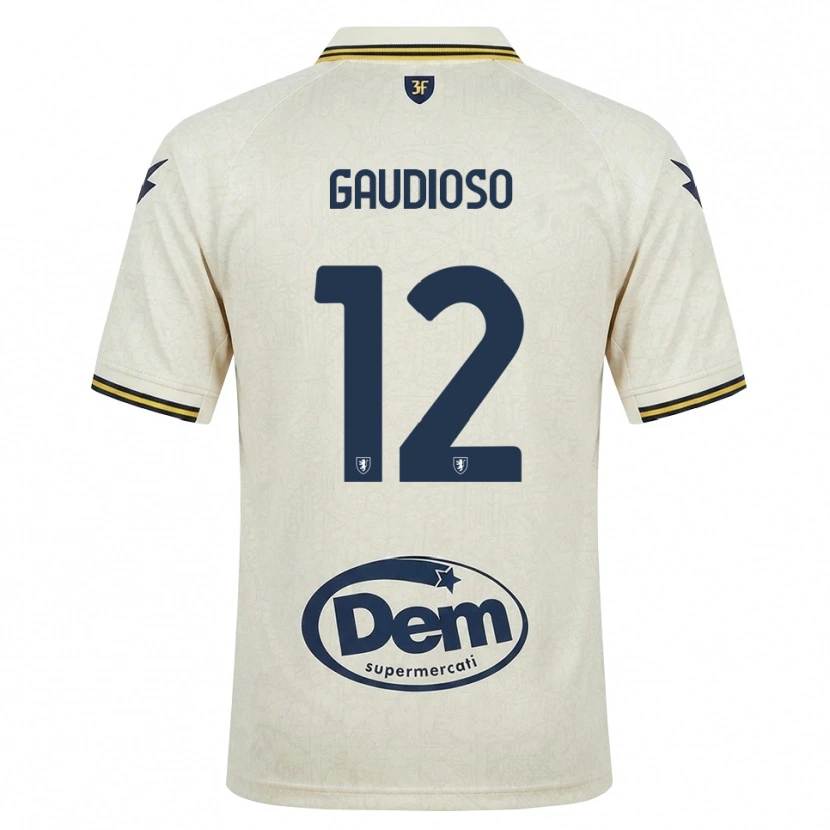 Danxen Kid Gianmaria Gaudioso #12 Oldlace Yellow Black Away Jersey 2026/27 T-Shirt
