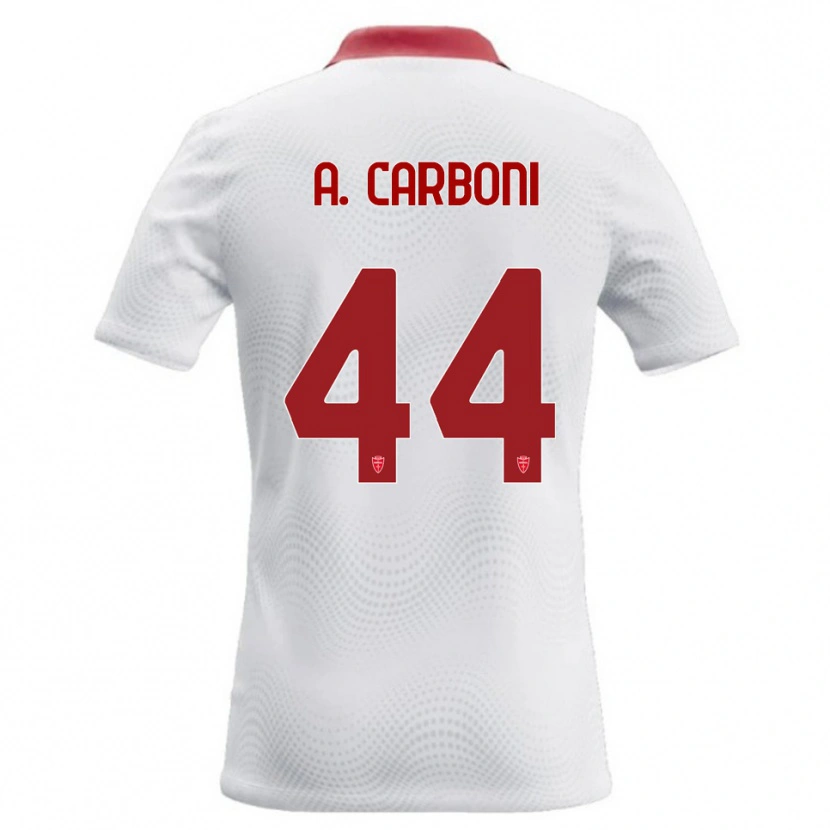 Danxen Kid Andrea Carboni #44 White Red Away Jersey 2026/27 T-Shirt