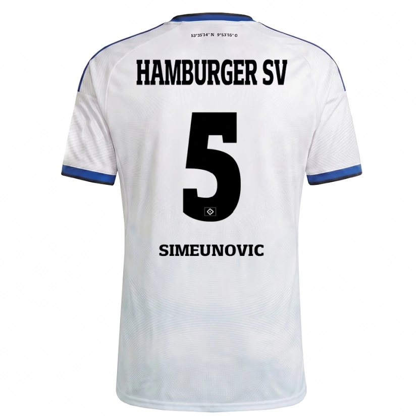 Danxen Men Denis Simeunovic #5 White Black Blue Home Jersey 2026/27 T-Shirt