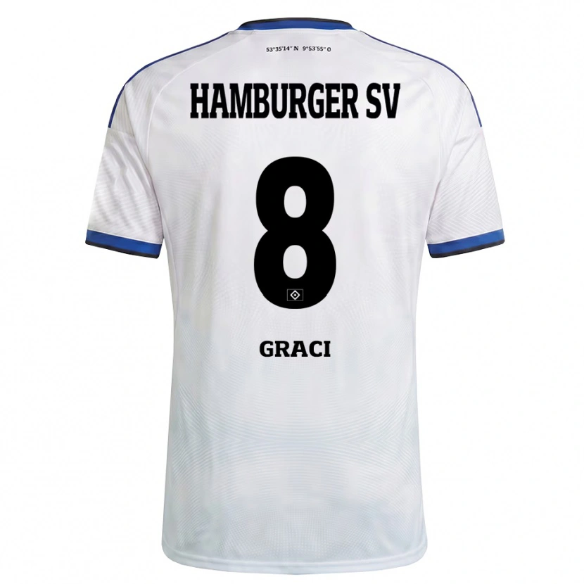 Danxen Men Massimo Graci #8 White Black Blue Home Jersey 2026/27 T-Shirt
