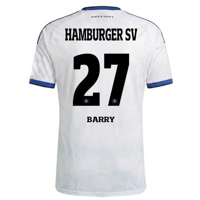 Danxen Men Alpha Barry #27 White Black Blue Home Jersey 2026/27 T-Shirt