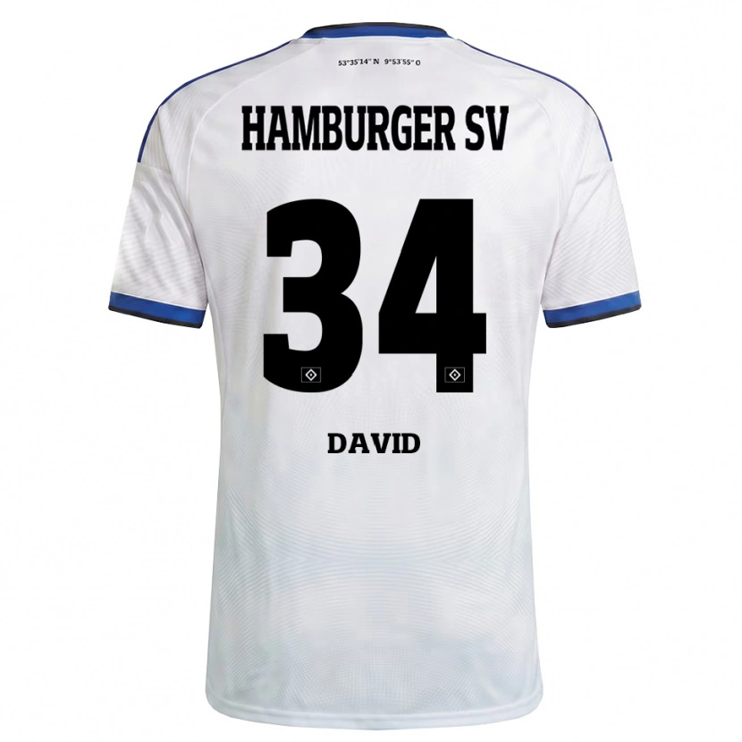 Danxen Men Jonas David #34 White Black Blue Home Jersey 2026/27 T-Shirt