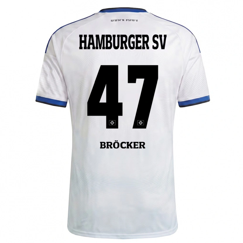 Danxen Men Mads Bröcker #47 White Black Blue Home Jersey 2026/27 T-Shirt
