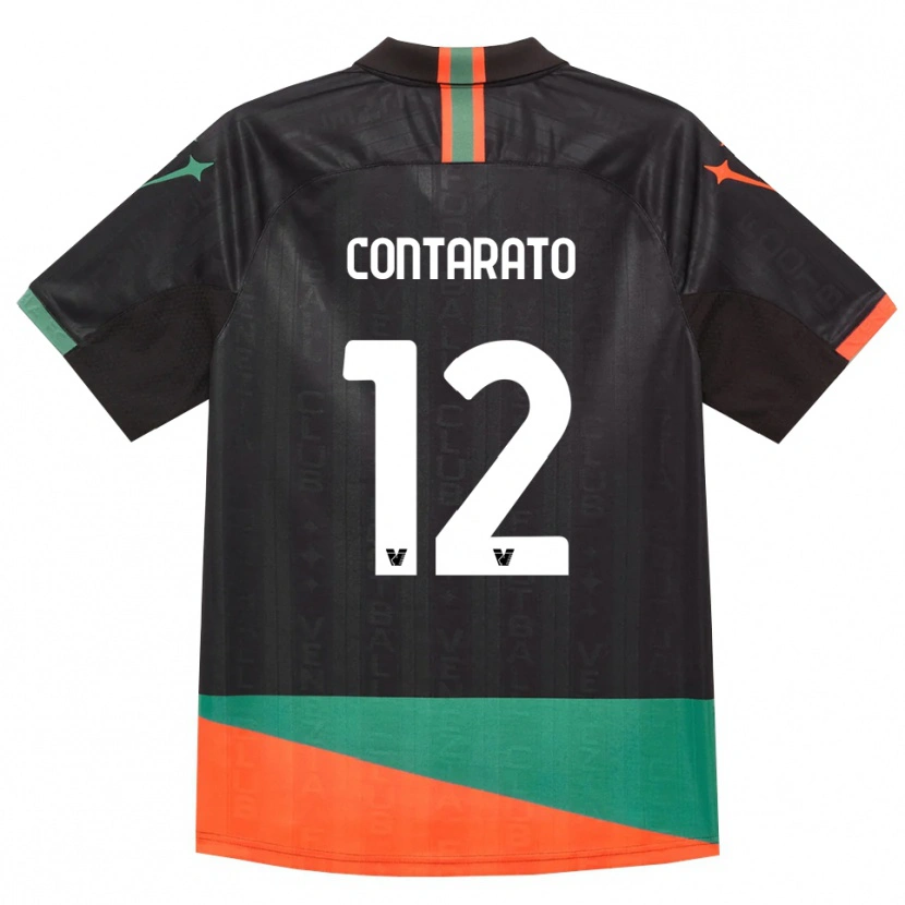 Danxen Men Ettore Contarato #12 Black Orange Green Home Jersey 2026/27 T-Shirt