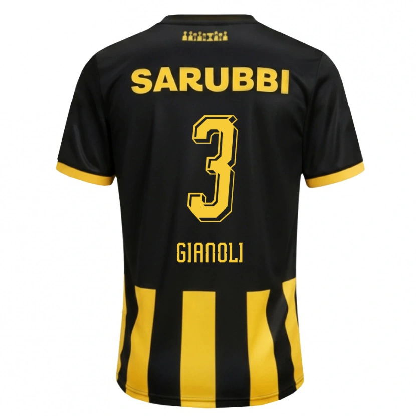 Danxen Men Martín Gianoli #3 Black Yellow Home Jersey 2026/27 T-Shirt