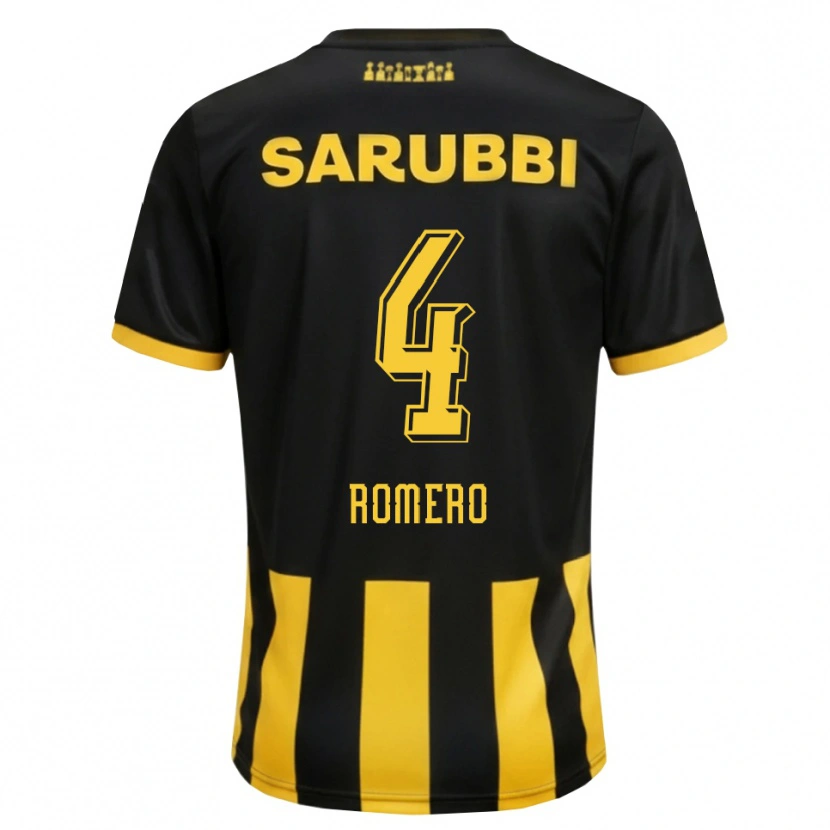 Danxen Men Franco Romero #4 Black Yellow Home Jersey 2026/27 T-Shirt