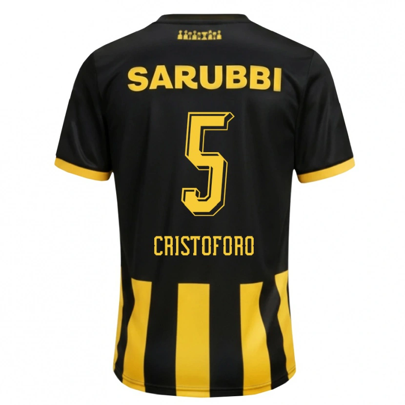Danxen Men Sebastián Cristóforo #5 Black Yellow Home Jersey 2026/27 T-Shirt