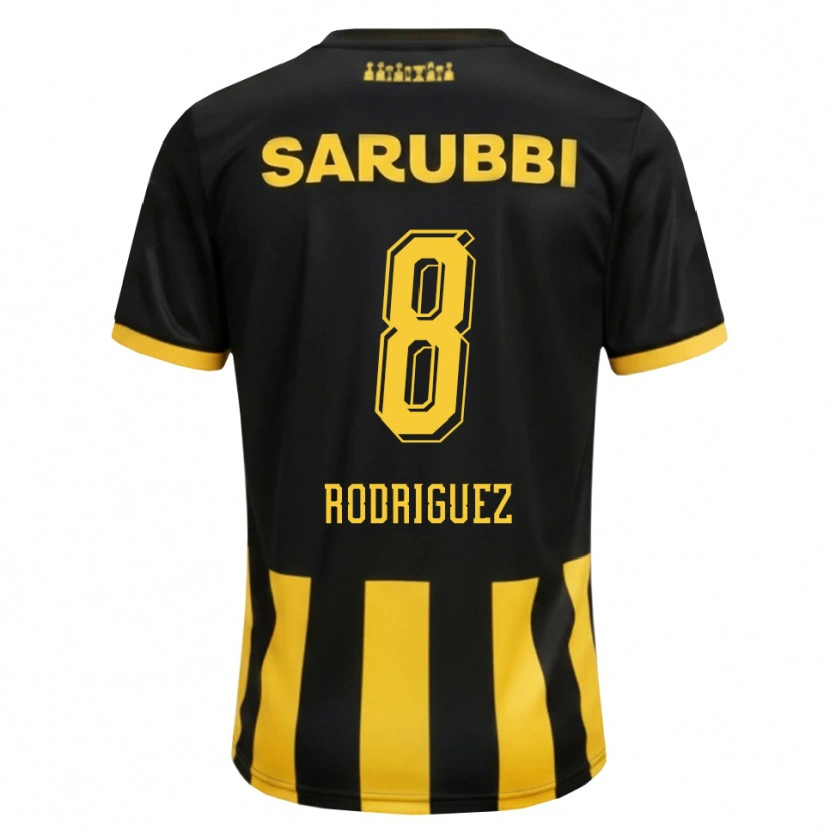 Danxen Men Sebastián Rodríguez #8 Black Yellow Home Jersey 2026/27 T-Shirt
