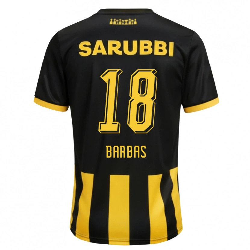 Danxen Men Germán Barbas #18 Black Yellow Home Jersey 2026/27 T-Shirt