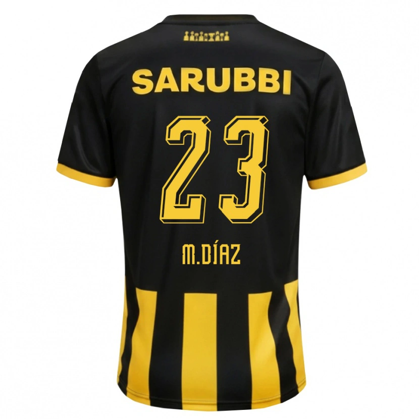 Danxen Men Mateo Díaz #23 Black Yellow Home Jersey 2026/27 T-Shirt