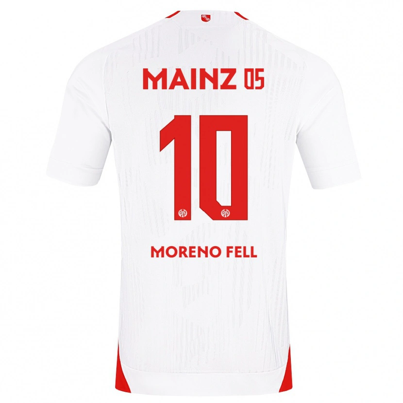 Danxen Men Fabio Moreno Fell #10 White Red Yellow Away Jersey 2026/27 T-Shirt