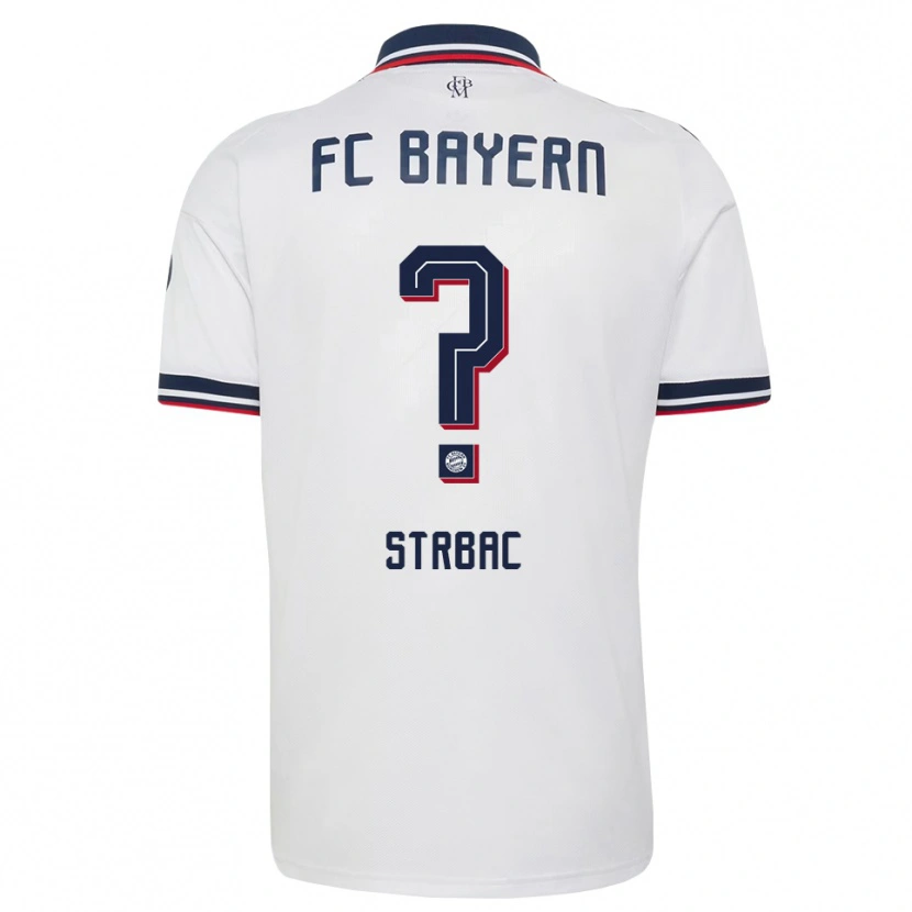 Danxen Men Dominik Strbac #0 White Gray Red Away Jersey 2026/27 T-Shirt