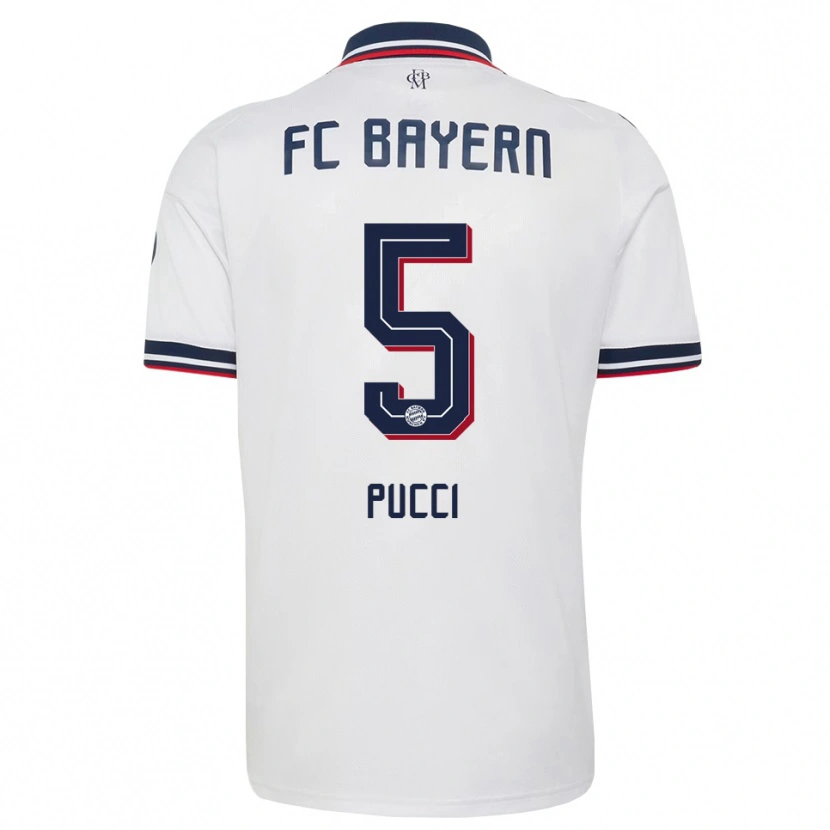 Danxen Men Xaver Pucci #5 White Gray Red Away Jersey 2026/27 T-Shirt
