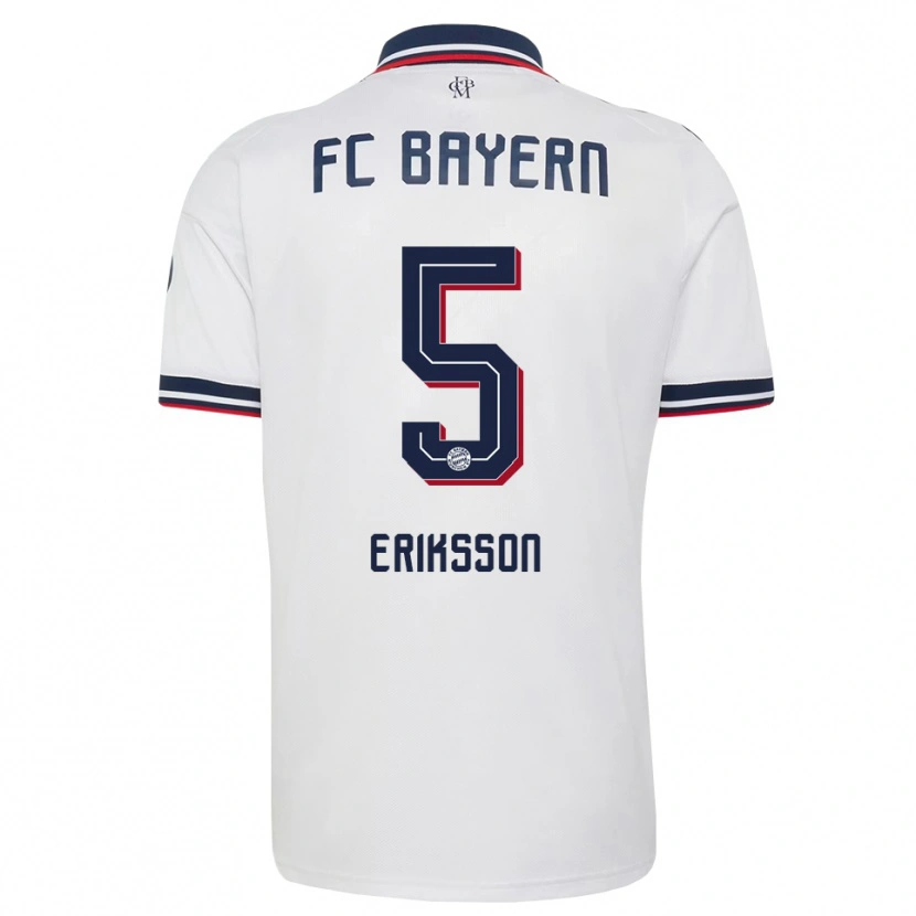 Danxen Men Magdalena Eriksson #5 White Gray Red Away Jersey 2026/27 T-Shirt