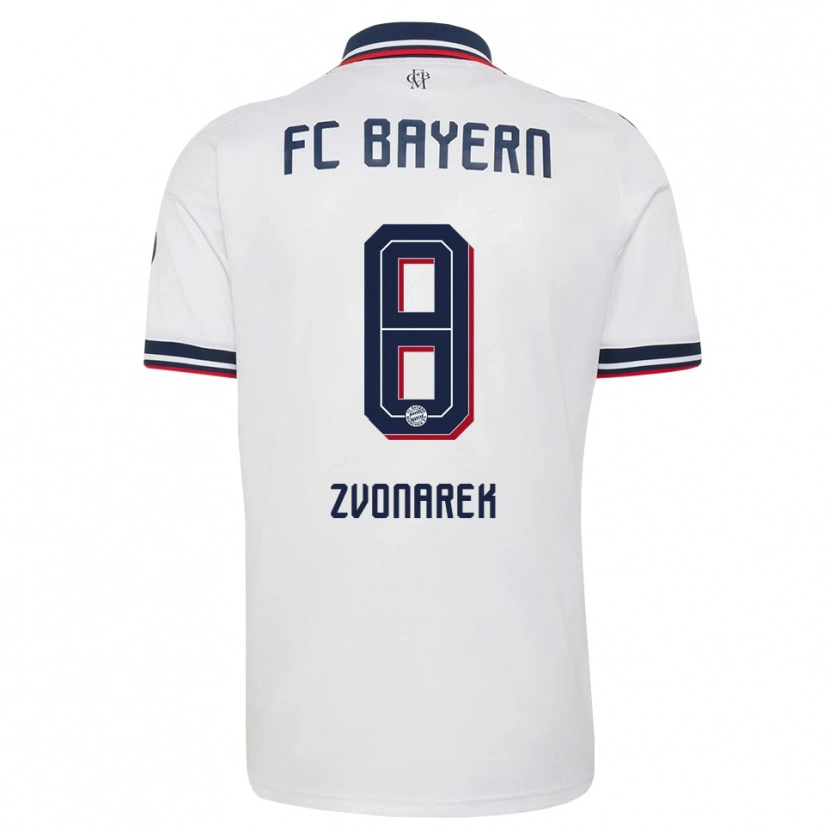 Danxen Men Lovro Zvonarek #8 White Gray Red Away Jersey 2026/27 T-Shirt