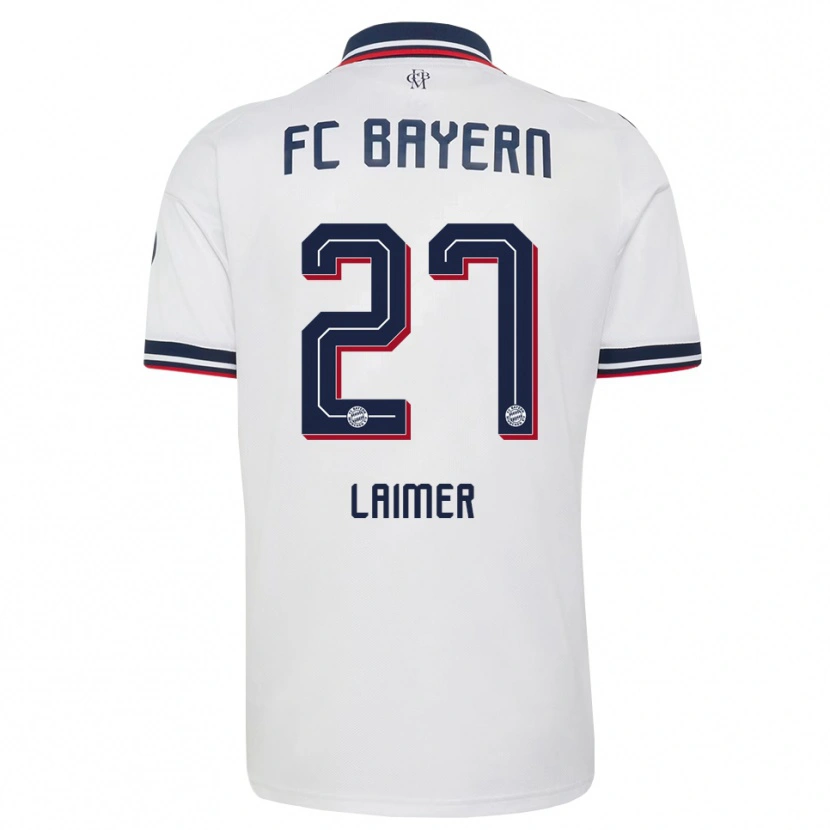 Danxen Men Konrad Laimer #27 White Gray Red Away Jersey 2026/27 T-Shirt