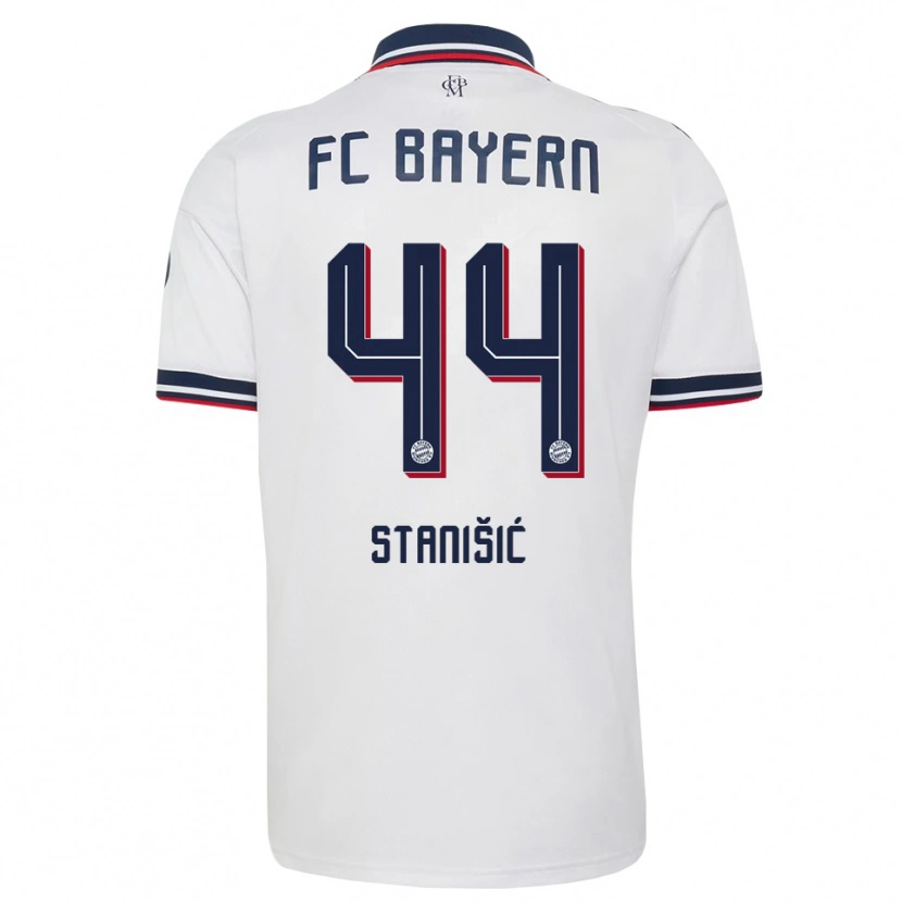 Danxen Men Josip Stanisic #44 White Gray Red Away Jersey 2026/27 T-Shirt