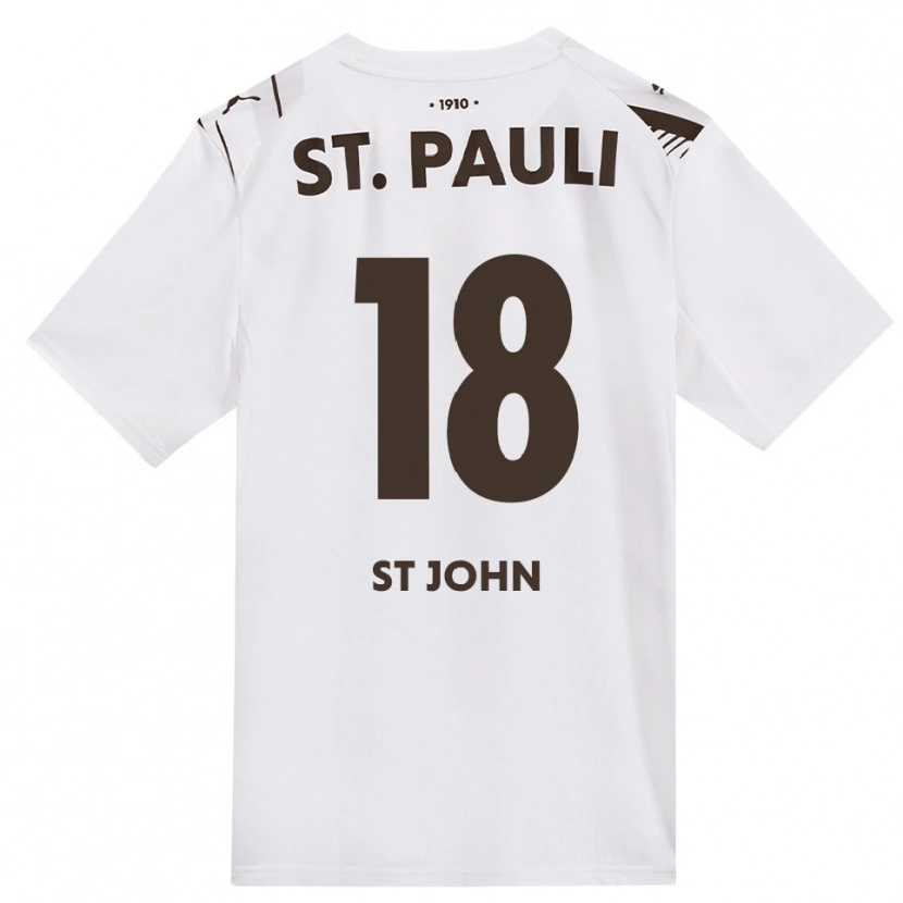 Danxen Men Rawley St. John #18 Café White Red Away Jersey 2026/27 T-Shirt