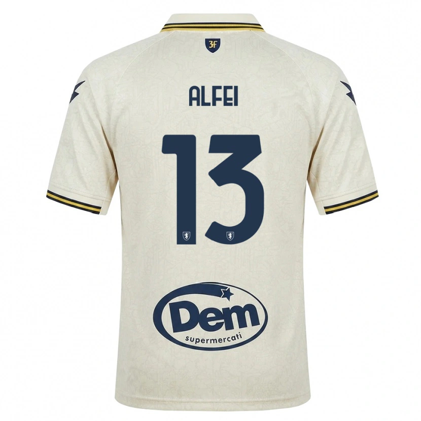 Danxen Men Francesco Alfei #13 Oldlace Yellow Black Away Jersey 2026/27 T-Shirt