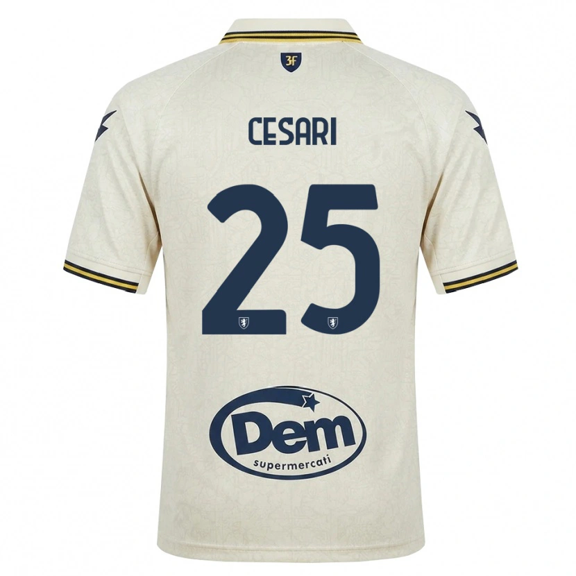 Danxen Men Nicolò Cesari #25 Oldlace Yellow Black Away Jersey 2026/27 T-Shirt