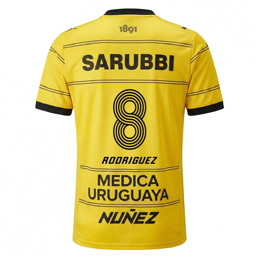 Danxen Men Sebastián Rodríguez #8 Yellow Black Away Jersey 2026/27 T-Shirt
