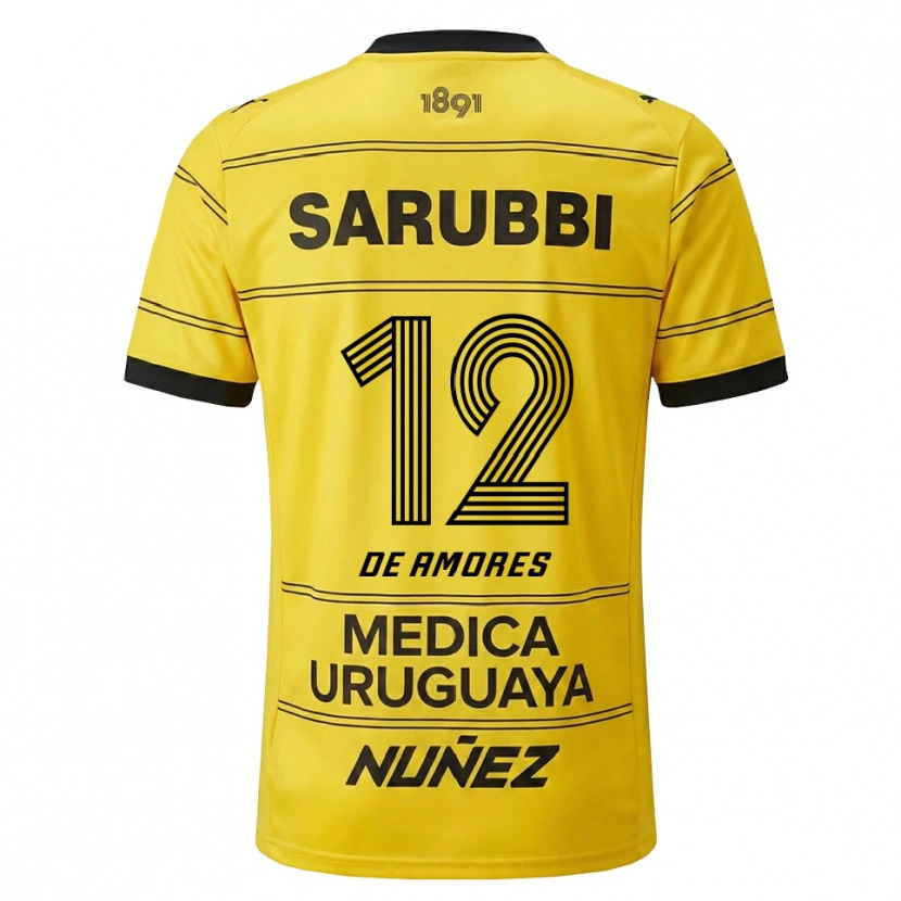 Danxen Men Guillermo De Amores #12 Yellow Black Away Jersey 2026/27 T-Shirt