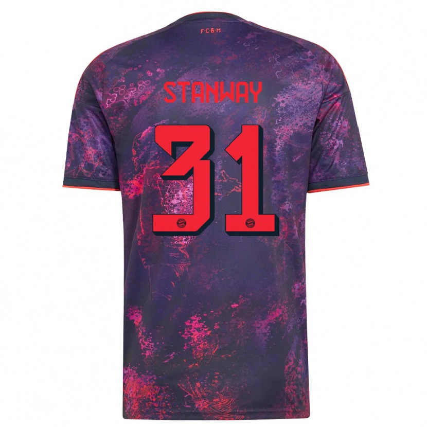 Danxen Men Georgia Stanway #31 Purple Red Third Jersey 2026/27 T-Shirt
