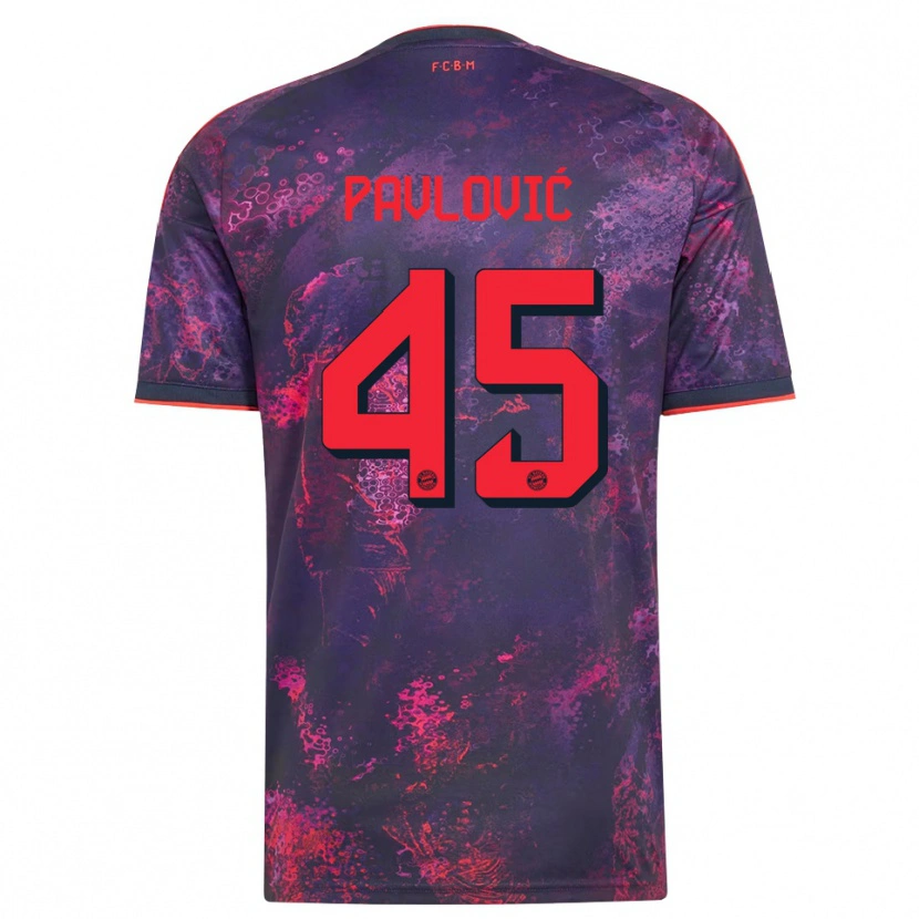 Danxen Men Aleksandar Pavlovic #45 Purple Red Third Jersey 2026/27 T-Shirt