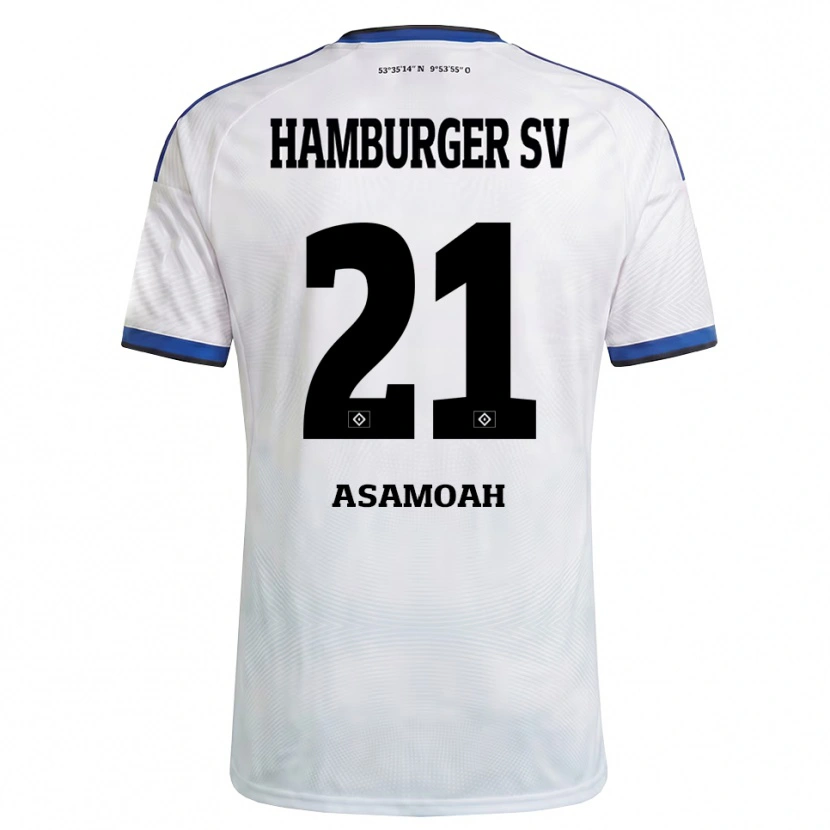 Danxen Women Justin Asamoah #21 White Black Blue Home Jersey 2026/27 T-Shirt