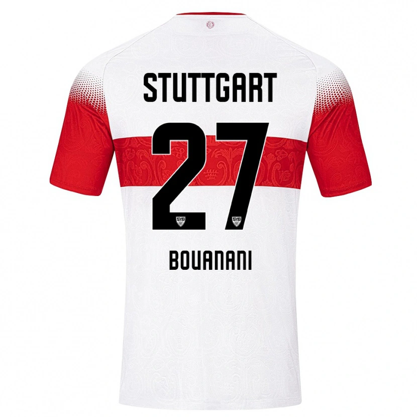 Danxen Women Badredine Bouanani #27 White Red Yellow Home Jersey 2026/27 T-Shirt