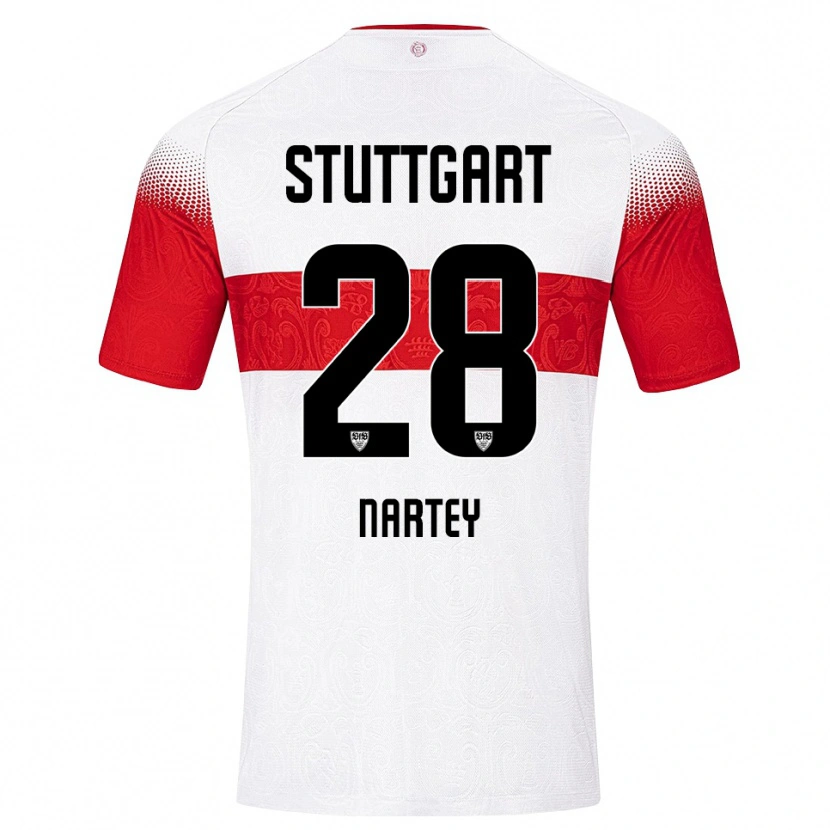 Danxen Women Nikolas Nartey #28 White Red Yellow Home Jersey 2026/27 T-Shirt