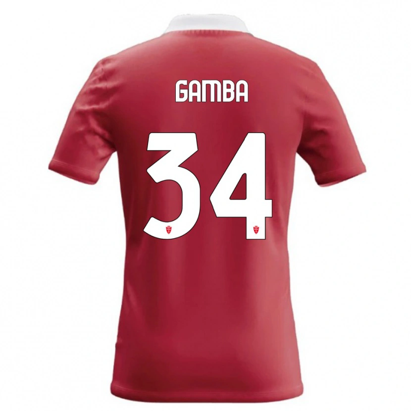 Danxen Women Alberto Gamba #34 Red White Home Jersey 2026/27 T-Shirt