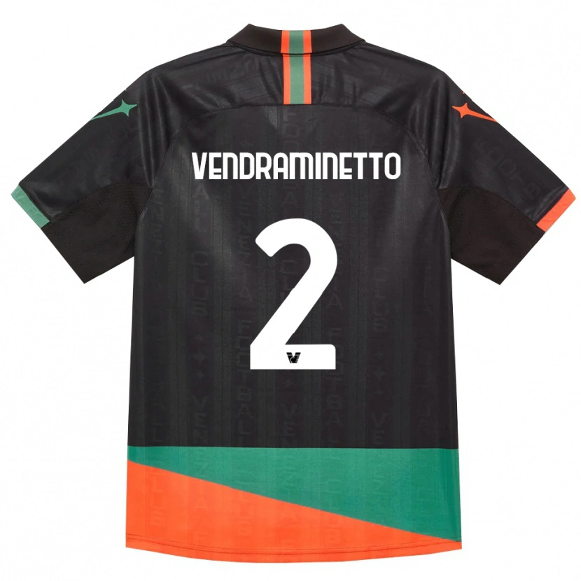 Danxen Women Andrea Vendraminetto #2 Black Orange Green Home Jersey 2026/27 T-Shirt