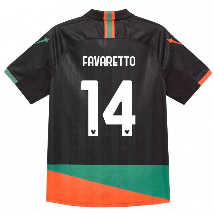 Danxen Women Alessio Favaretto #14 Black Orange Green Home Jersey 2026/27 T-Shirt