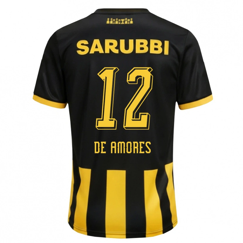 Danxen Women Guillermo De Amores #12 Black Yellow Home Jersey 2026/27 T-Shirt