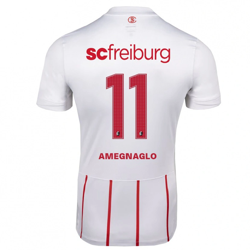 Danxen Women David Amegnaglo #11 White Red Yellow Away Jersey 2026/27 T-Shirt