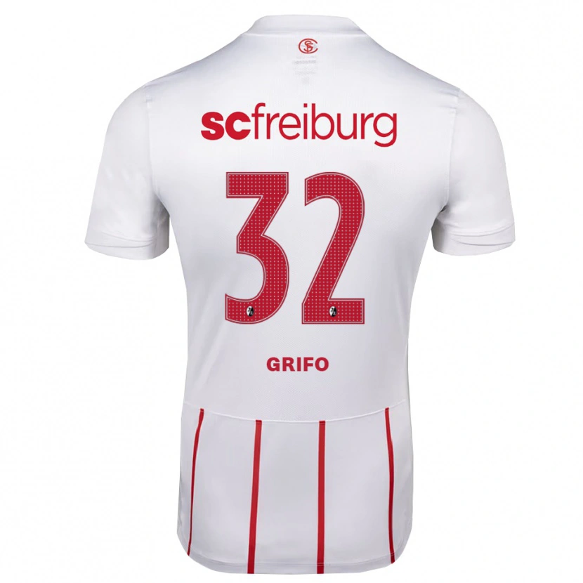 Danxen Women Vincenzo Grifo #32 White Red Yellow Away Jersey 2026/27 T-Shirt