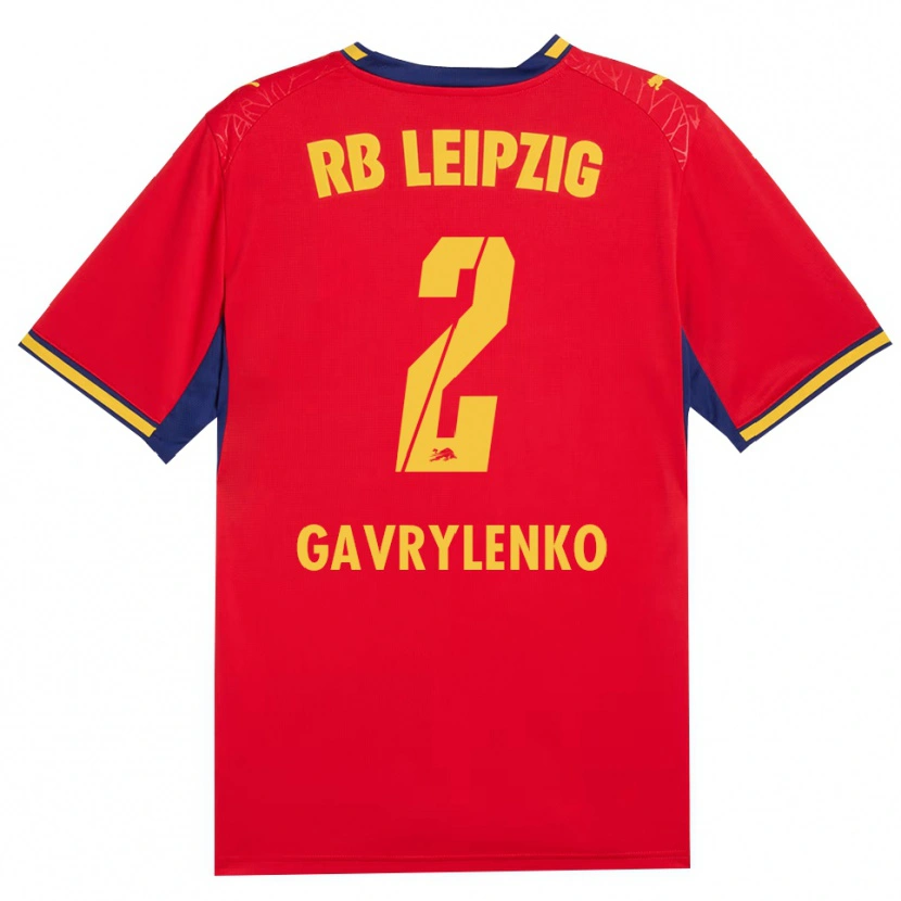 Danxen Women Oleksandr Gavrylenko #2 Red Yellow Royal Blue Away Jersey 2026/27 T-Shirt