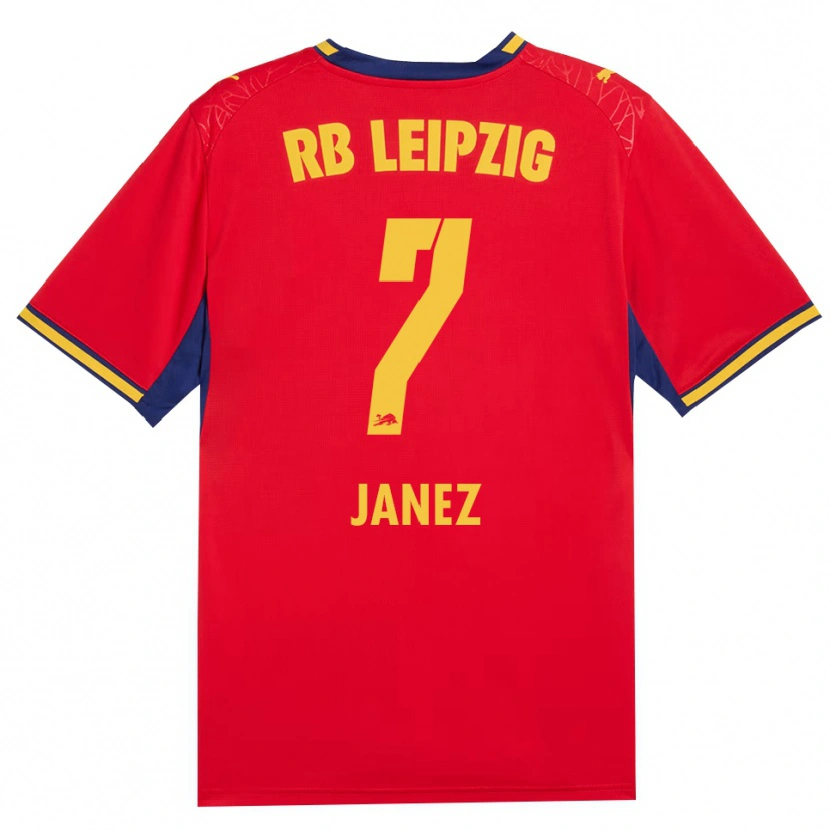 Danxen Women Korina Lara Janež #7 Red Yellow Royal Blue Away Jersey 2026/27 T-Shirt