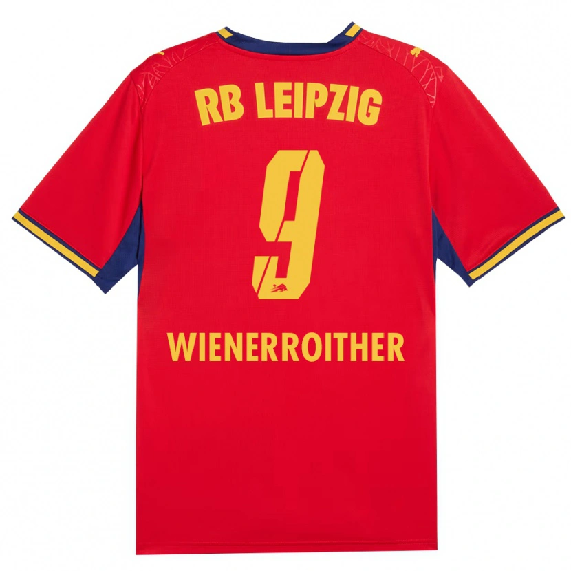 Danxen Women Katja Wienerroither #9 Red Yellow Royal Blue Away Jersey 2026/27 T-Shirt