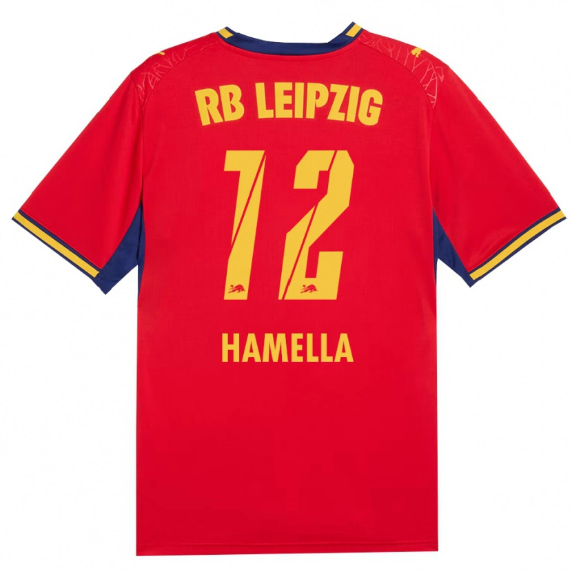 Danxen Women Karl Hamella #12 Red Yellow Royal Blue Away Jersey 2026/27 T-Shirt