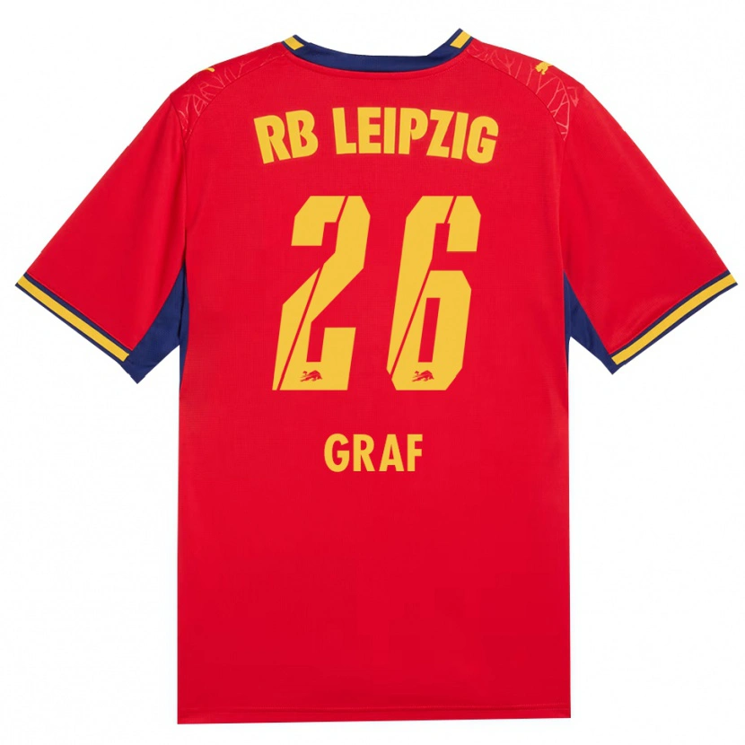Danxen Women Luca Maria Graf #26 Red Yellow Royal Blue Away Jersey 2026/27 T-Shirt