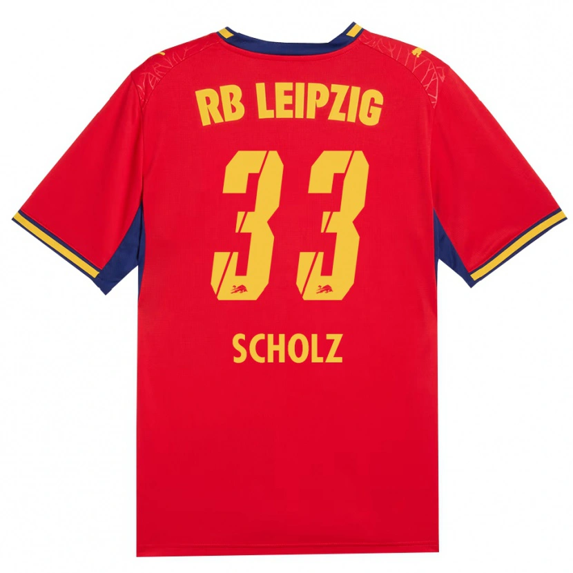 Danxen Women Emil Scholz #33 Red Yellow Royal Blue Away Jersey 2026/27 T-Shirt